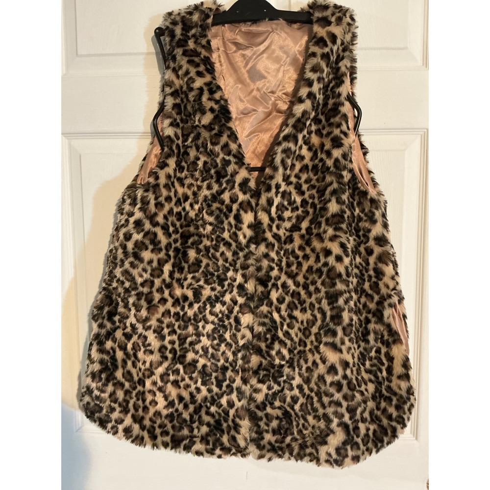 Heimish Atlantic Fashion Leopard‎ Faux Fur Vest Brown Animal Print FSV20301MLT31